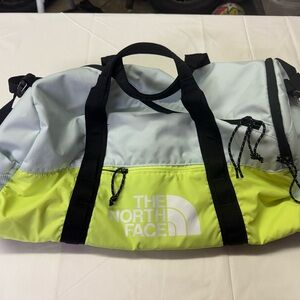 The North Face Two-Tone Gray and Neon Yellow Duffel Bag